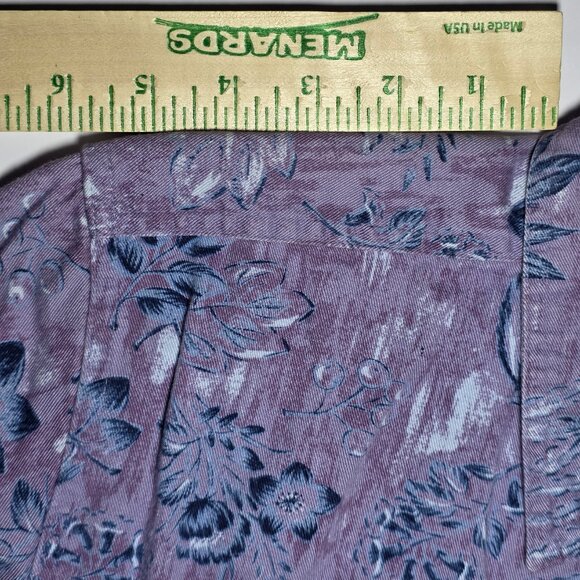 Christopher Banks Womens Purple Blue Floral Long Sleeve Button Up Blouse Size XL - Picture 7 of 13